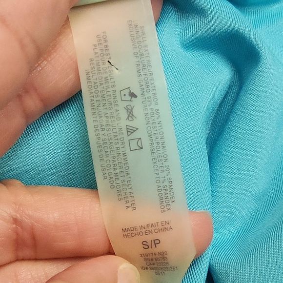 Victoria's Secrets Vintage Green Abstract Bandeau Twist Bikini Size S - Picture 7 of 11